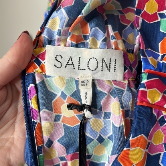 SALONI Juli-B Night Star print 100% silk jumpsuit 6 NWT - Picture 10 of 14